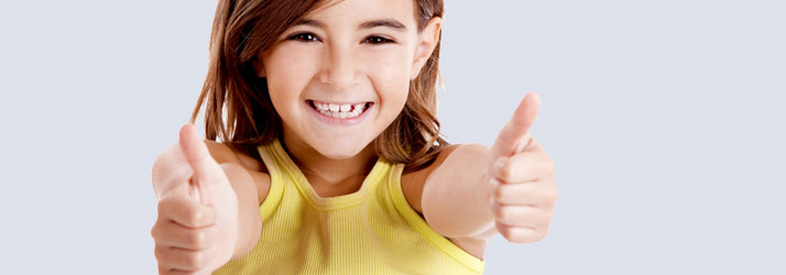 Chiropractic Virginia Beach VA Child Girl Happy With Two Thumbs Up